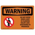 Signmission OSHA Warning Sign, 7" Height, 10" Width, Aluminum, Do Not Enter When Light Is Flashing, Landscape OS-WS-A-710-L-12553